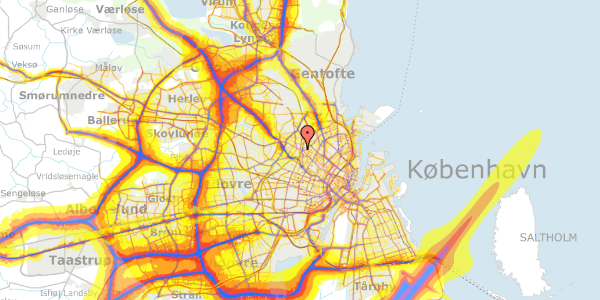 Trafikstøjkort på Svanevej 3, 2400 København NV