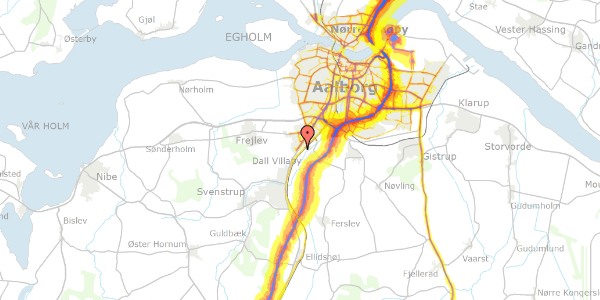 Trafikstøjkort på Hobrovej 545, 9230 Svenstrup J