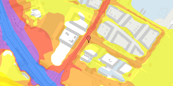 Trafikstøjkort på Lone Kellermanns Vej 17A, 2450 København SV