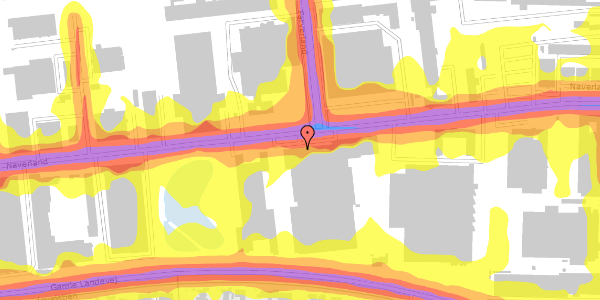 Trafikstøjkort på Naverland 9, 2600 Glostrup