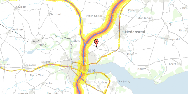 Trafikstøjkort på Helsingørvej 4, 7100 Vejle