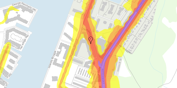 Trafikstøjkort på Drechselsgade 4B, 5. th, 2300 København S