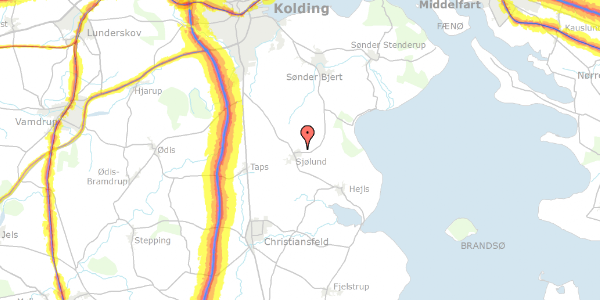 Trafikstøjkort på Sydbanen 11, 6093 Sjølund