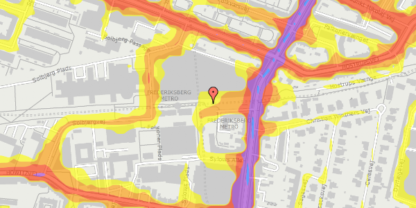 Trafikstøjkort på Solbjergvej 4, 2000 Frederiksberg