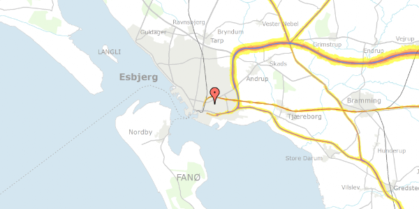 Trafikstøjkort på Ringen 61, 6700 Esbjerg