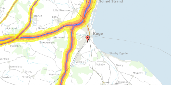 Trafikstøjkort på Ravnsborgvej 99, 4600 Køge