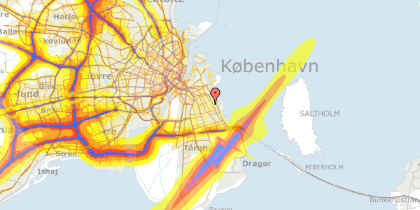 Trafikstøjkort på Samosvej 52, 2300 København S