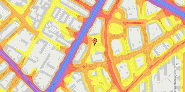 Trafikstøjkort på Stevnsgade 36, st. , 2200 København N