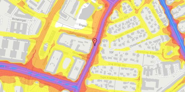 Trafikstøjkort på Englandsvej 34B, 2300 København S