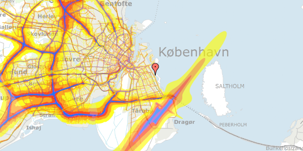 Trafikstøjkort på Amager Strandvej 158D, 6. th, 2300 København S