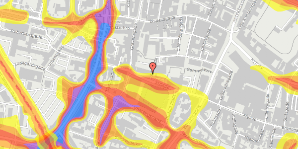 Trafikstøjkort på Algade 48, st. , 9000 Aalborg