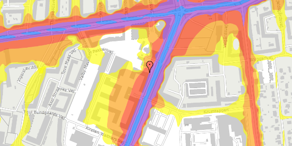 Trafikstøjkort på Gammel Køge Landevej 20A, 6. 6, 2500 Valby