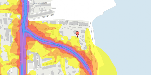 Trafikstøjkort på Strandpromenaden 69, 4. , 2100 København Ø