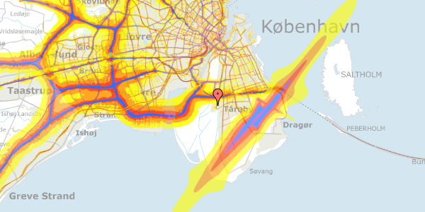 Trafikstøjkort på Else Alfelts Vej 35, 2. th, 2300 København S