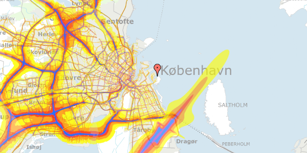 Trafikstøjkort på N-Vej 2, 2300 København S