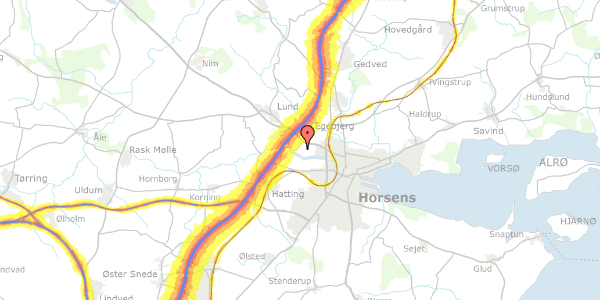 Trafikstøjkort på Lovbyvej 80, 8700 Horsens