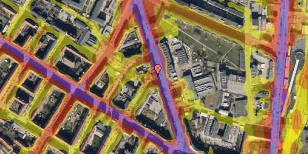 Trafikstøjkort på Frederiksborgvej 27B, 5. th, 2400 København NV