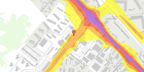 Trafikstøjkort på Lindholm Brygge 19, 3. 8, 9400 Nørresundby