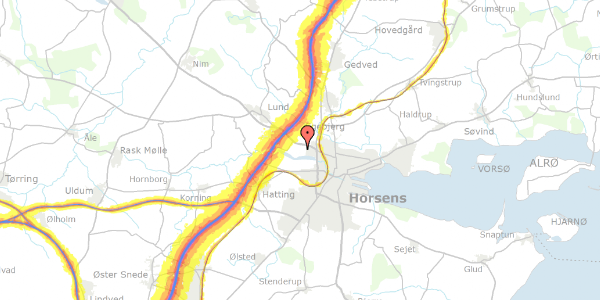 Trafikstøjkort på Munksbakke 1, 8700 Horsens