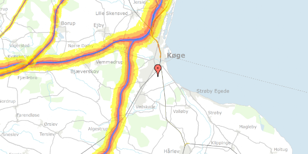 Trafikstøjkort på Hf. Kildemosegård I 24, 4600 Køge