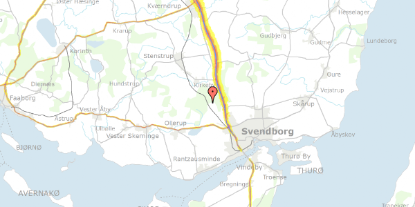 Trafikstøjkort på Dyrehavegårdsvej 13, 5771 Stenstrup