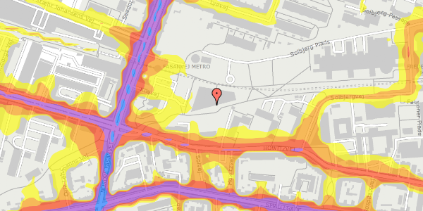 Trafikstøjkort på Kilevej 14B, 2000 Frederiksberg