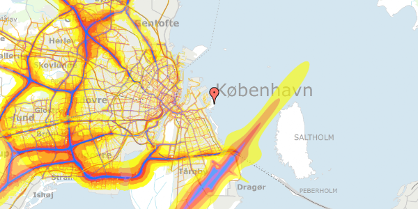 Trafikstøjkort på Fyrtårnvej 17, 2300 København S