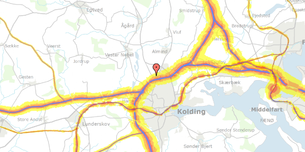 Trafikstøjkort på Trianglen 24, 6000 Kolding