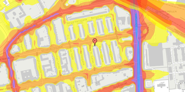 Trafikstøjkort på Kildevældsgade 41, 2100 København Ø