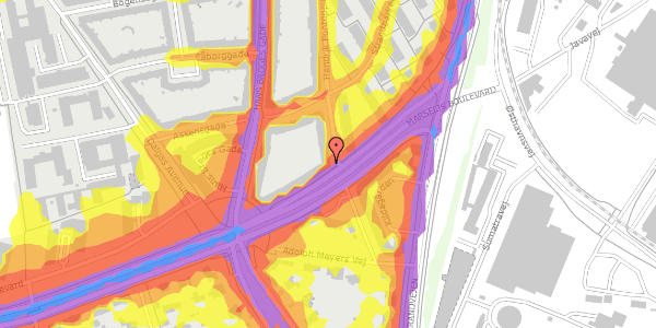 Trafikstøjkort på Hendrik Pontoppidans Gade 34B, 8000 Aarhus C