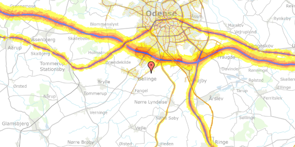 Trafikstøjkort på Gyldenhøjen 11, 5260 Odense S