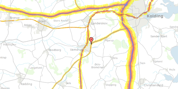 Trafikstøjkort på Kærmindevej 2, 6580 Vamdrup