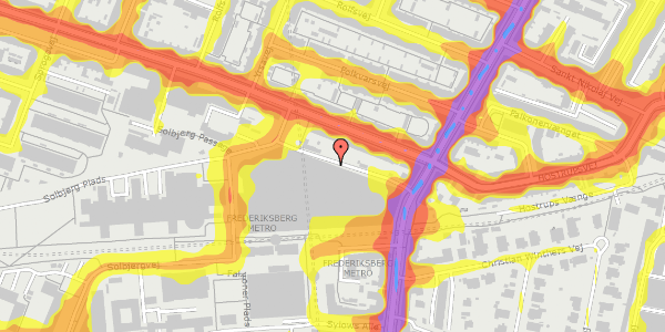 Trafikstøjkort på Solbjerg Plads 4A, 2000 Frederiksberg