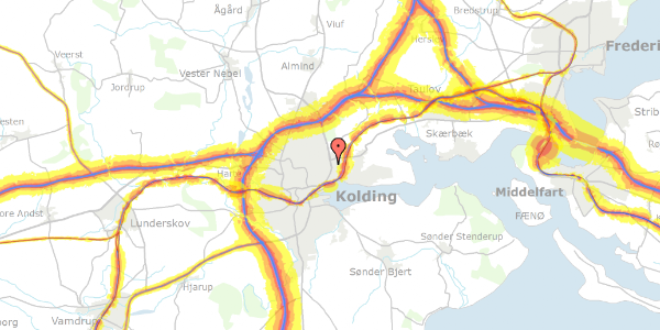 Trafikstøjkort på Bramdrupskovvej 26, 1. 103, 6000 Kolding