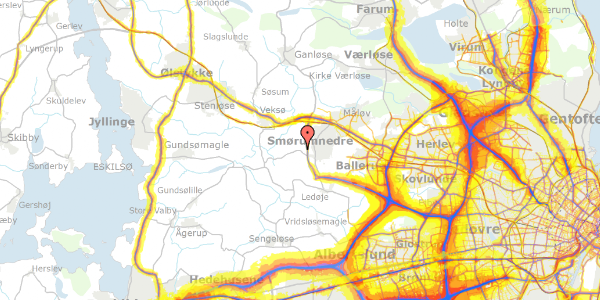 Trafikstøjkort på Smørum Bygade 37B, . 37c, 2765 Smørum