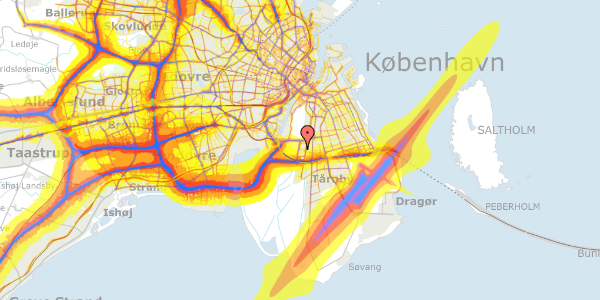 Trafikstøjkort på C.F. Møllers Allé 2A, 7. th, 2300 København S