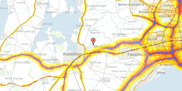 Trafikstøjkort på Marken 30, 4000 Roskilde