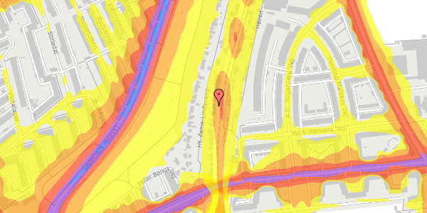 Trafikstøjkort på Hf. Zenia-Lindevang 24, 2000 Frederiksberg