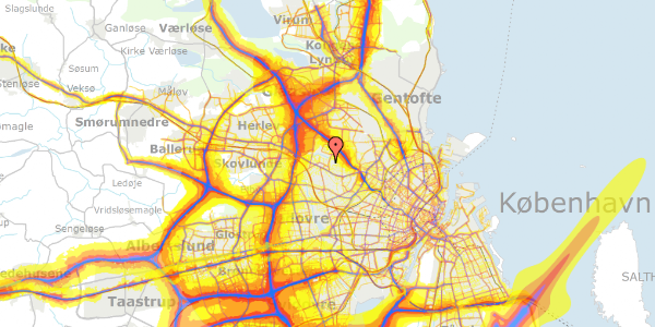 Trafikstøjkort på Sortspættegangen 15, 2700 Brønshøj