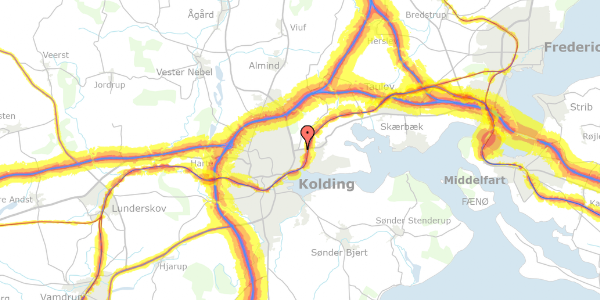 Trafikstøjkort på Birkesøen 26, 6000 Kolding