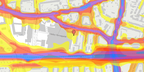 Trafikstøjkort på Valby Torvegade 2, 1. , 2500 Valby