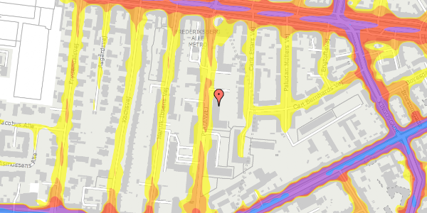 Trafikstøjkort på Platanvej 11, 1810 Frederiksberg C