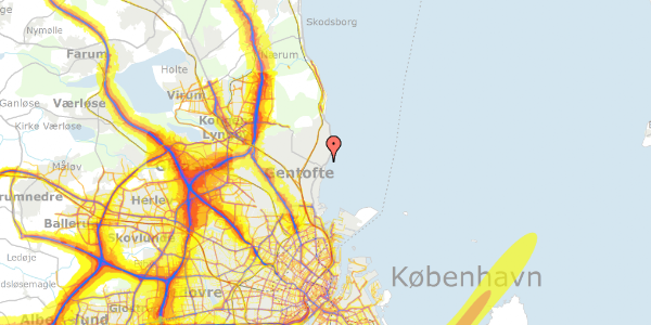 Trafikstøjkort på Strandvejen 162A, 1. , 2920 Charlottenlund