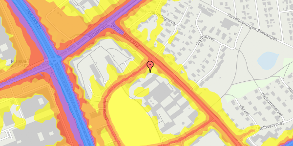 Trafikstøjkort på Illerupvej 50, 8200 Aarhus N