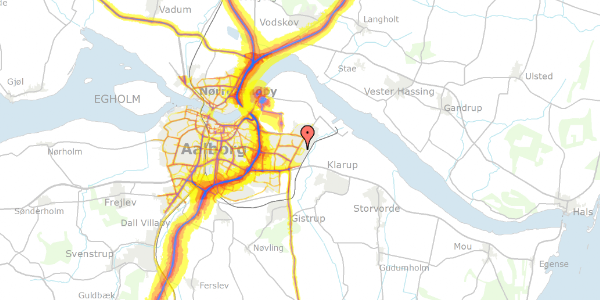 Trafikstøjkort på Fåborgvej 11, 9220 Aalborg Øst