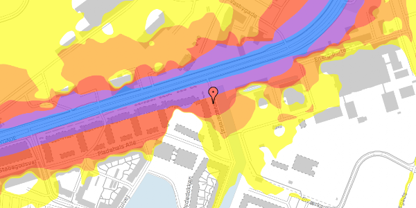 Trafikstøjkort på Belvederekaj 6, 5. tv, 2450 København SV