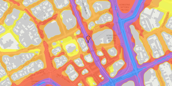 Trafikstøjkort på Bremerholm 6, 4. th, 1069 København K