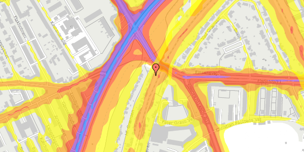 Trafikstøjkort på Hf. Grænsen 1A, 2000 Frederiksberg