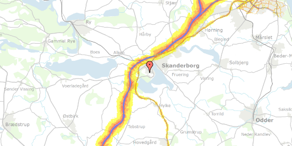 Trafikstøjkort på Sortesøvej 8, . 6, 8660 Skanderborg