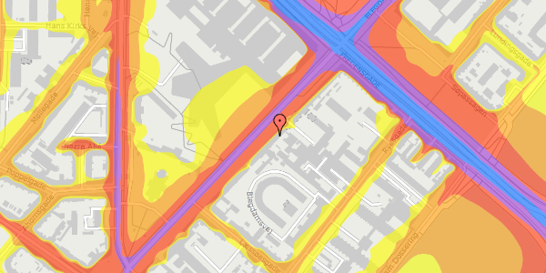 Trafikstøjkort på Blegdamsvej 24, 2200 København N